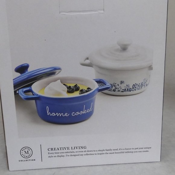 Martha Stewart Home Cooked Ceramic 6.5 Ounce Cocottes Set Of 2 (182ML) - Picture 1 of 5